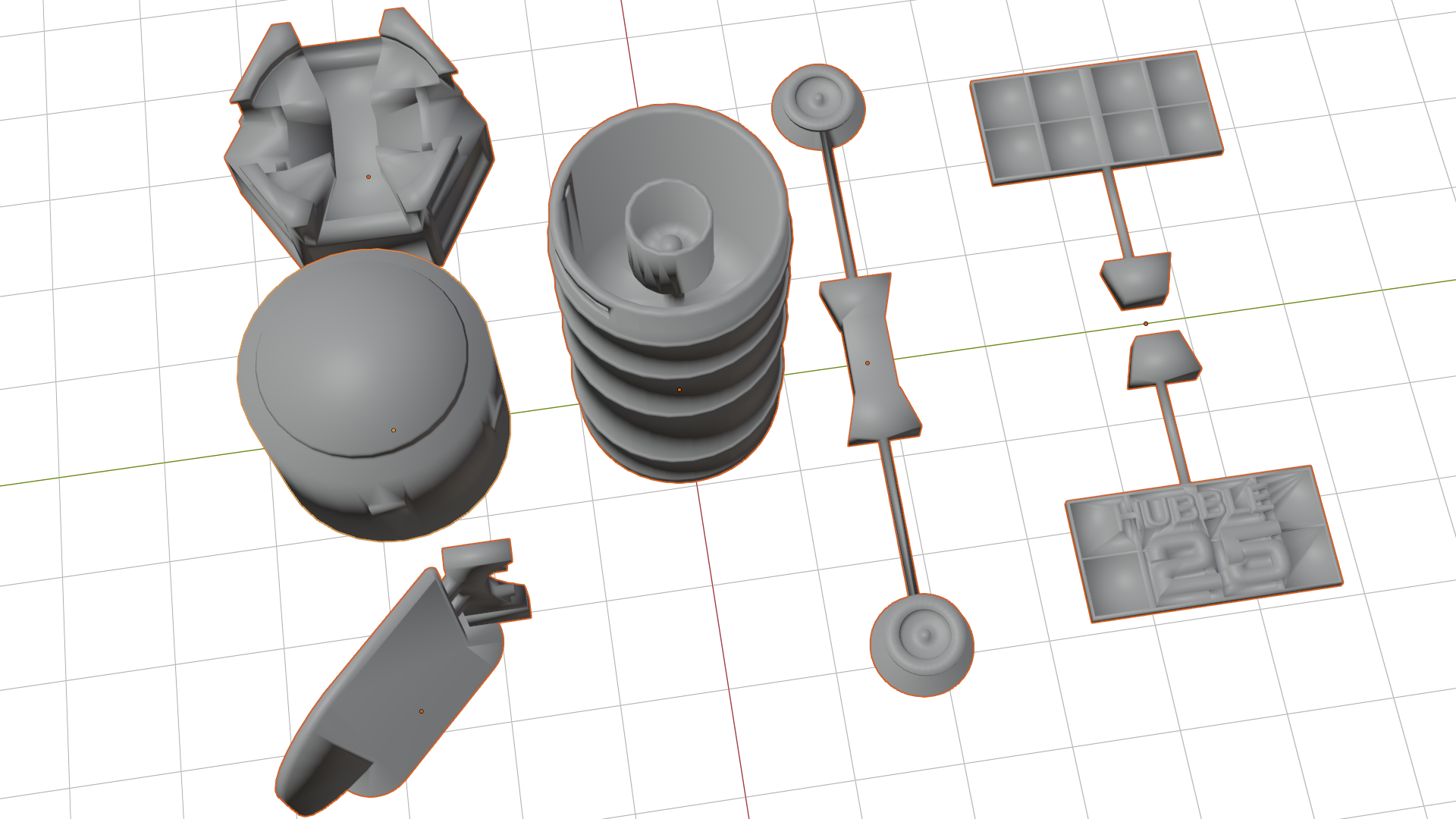 In image of the components contained in Hubble 25th Anniversary 3D Model
